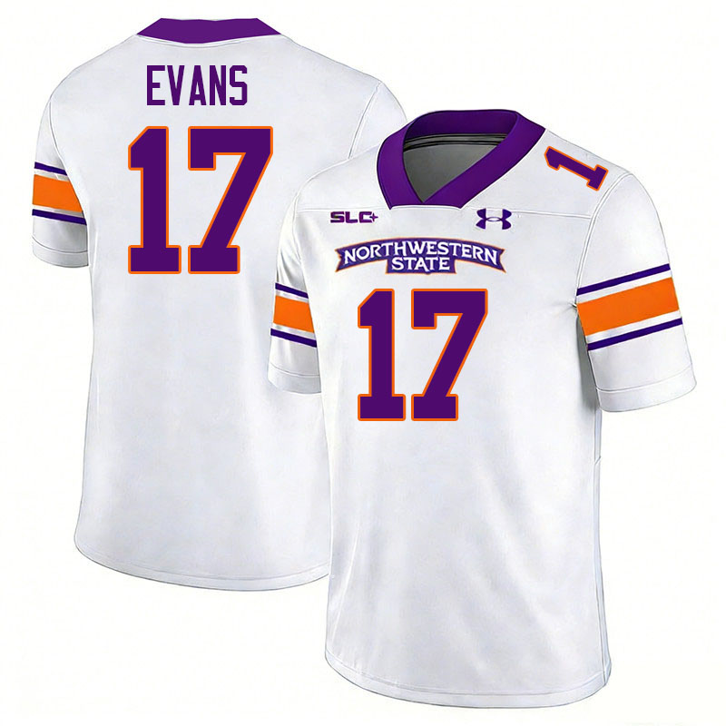 Northwestern State Demons #17 Cooper Evans College Football Jerseys,Uniforms Stitched-White